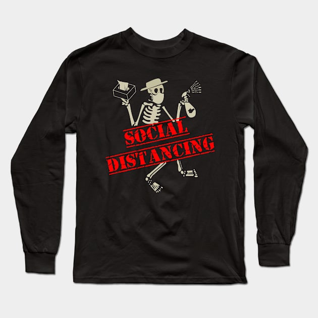 Social distancing anti social -health awareness gift Long Sleeve T-Shirt by DODG99